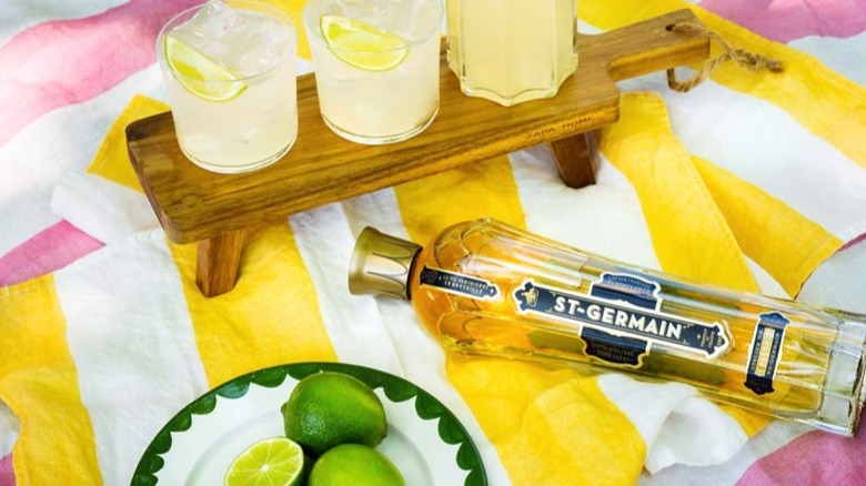 St. Germain with limes and drinks