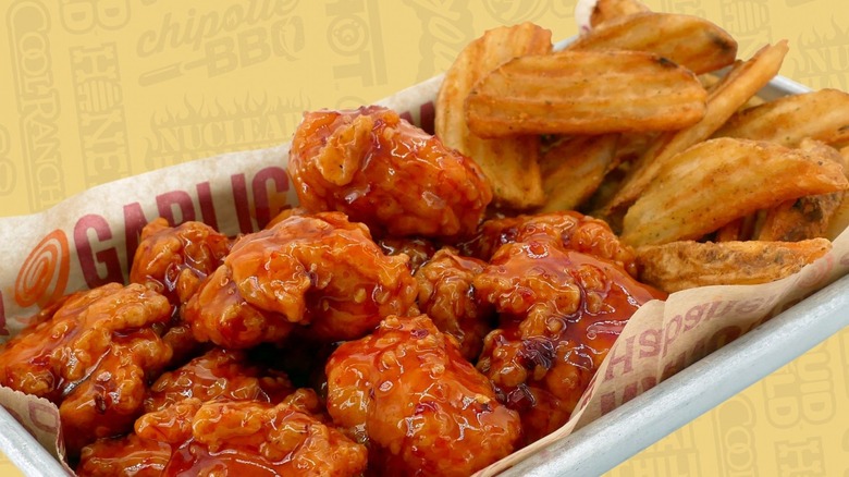 Wing Zone boneless wings and fries