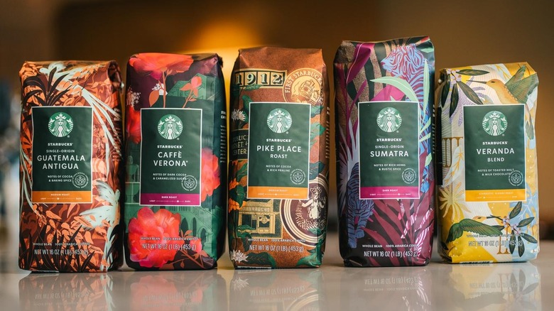 new packaging for starbucks coffee beans