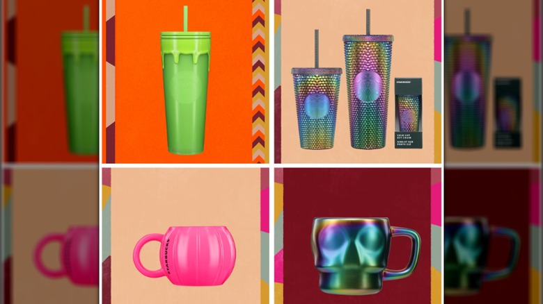 Starbucks' Halloween cups in grid