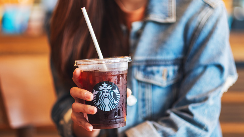 Starbucks Iced Coffee in hand