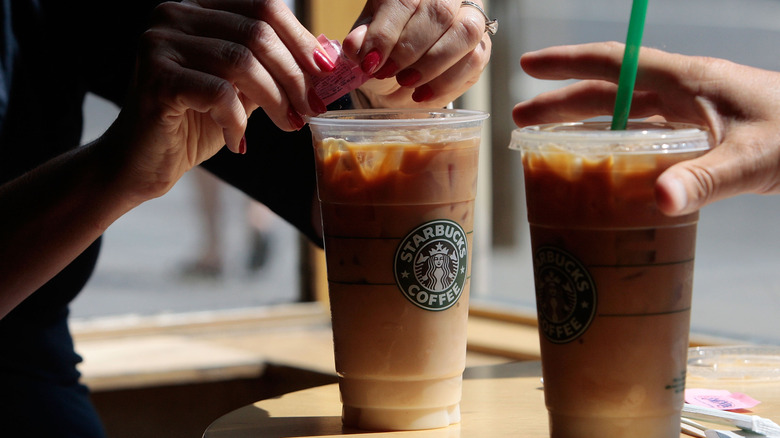 Two Starbucks Iced Coffee drinks