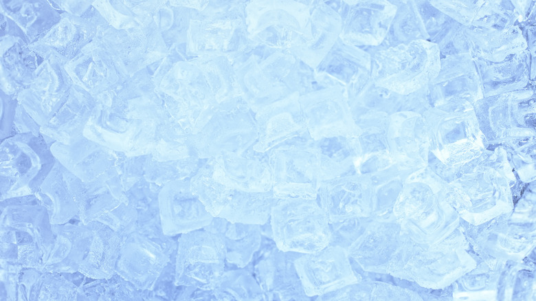 View of ice cubes