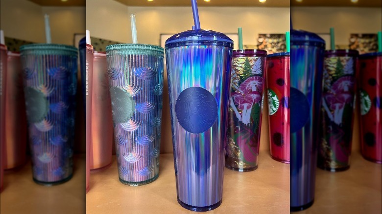 Periwinkle Kaleidoscope Cold Cup and other fall tumblers from Starbucks