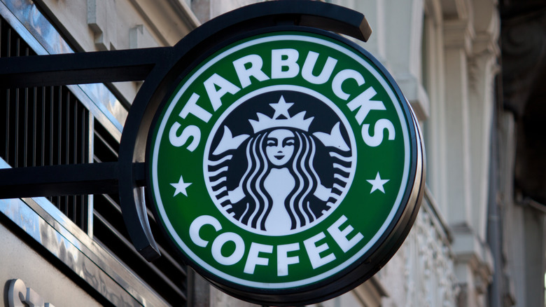 Starbucks logo on sign