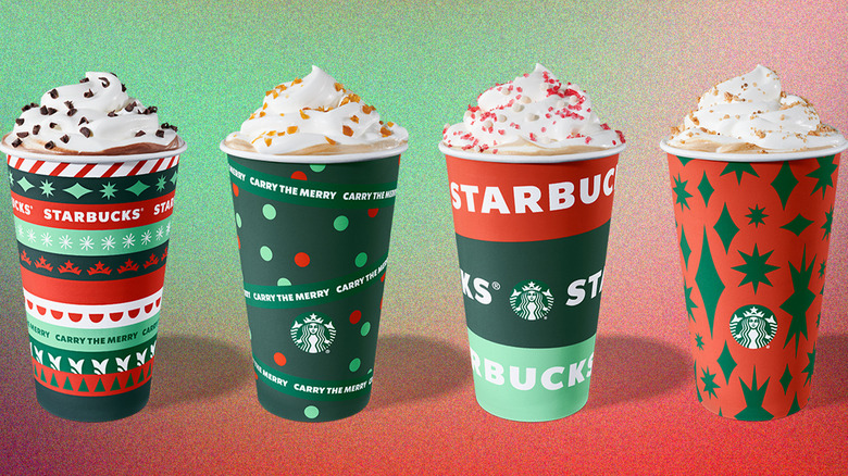 Four Starbucks holiday coffees