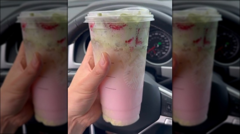 Starbucks secret menu pink matcha drink