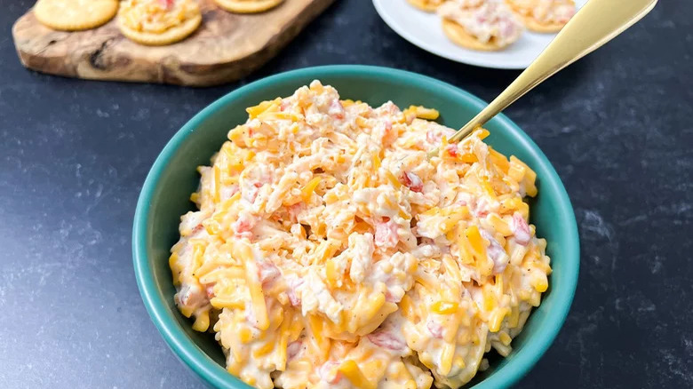 bowl of pimento cheese spread