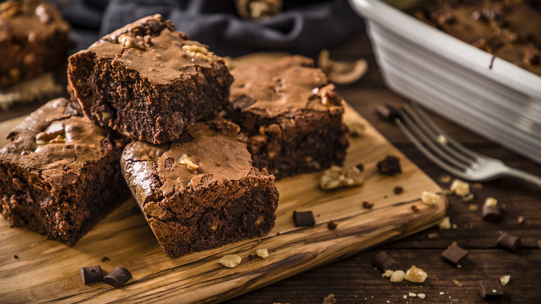 Brownies on a cutting board