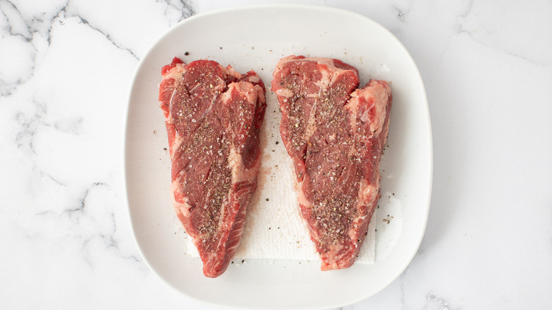 steak with salt and pepper