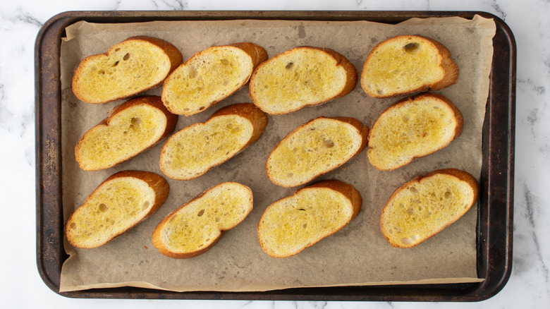 cooked oiled bread in pan