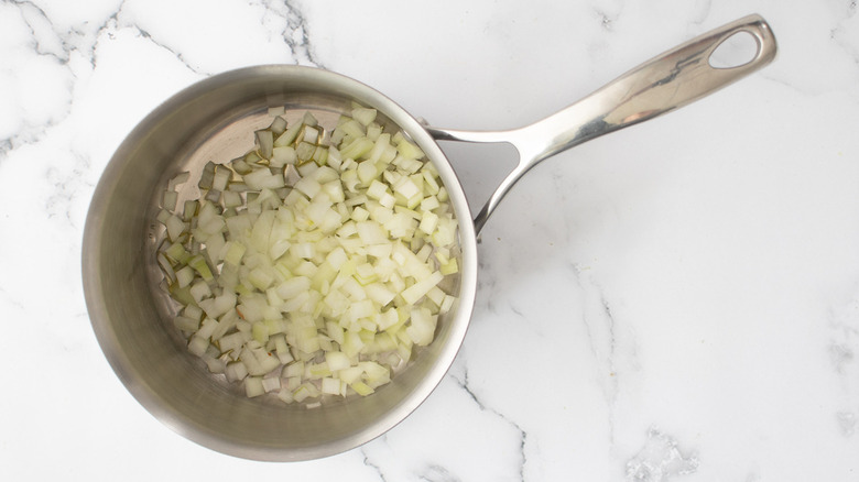 onions in frying pan