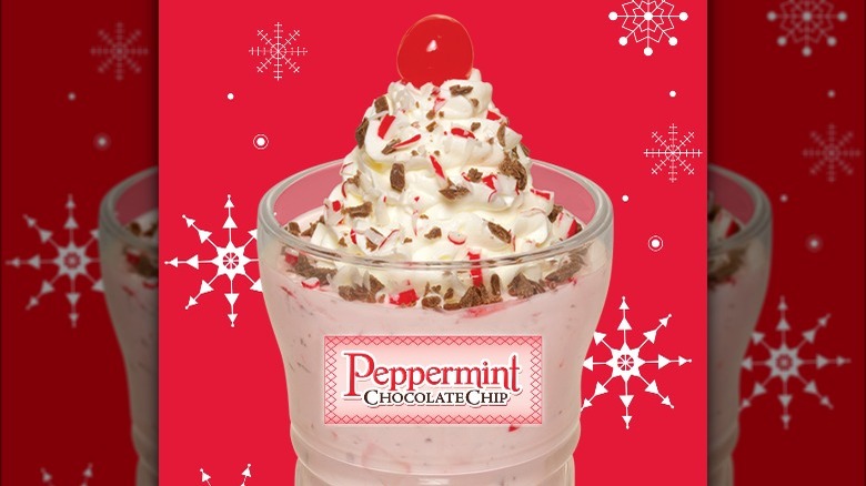 Peppermint Chocolate Chip milkshake