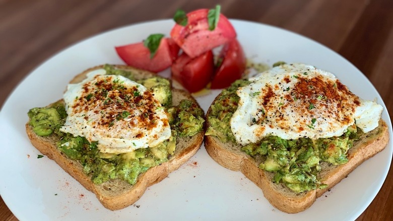 Avocado toast with eggs