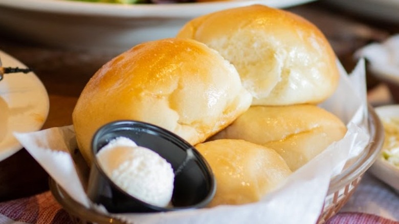 Logan's Roadhouse rolls and butter