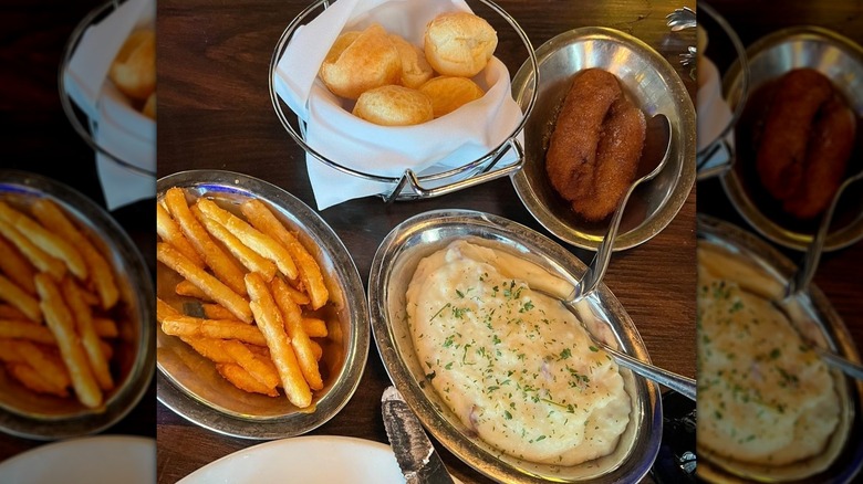 Texas de Brazil sides cheese bread fried bananas