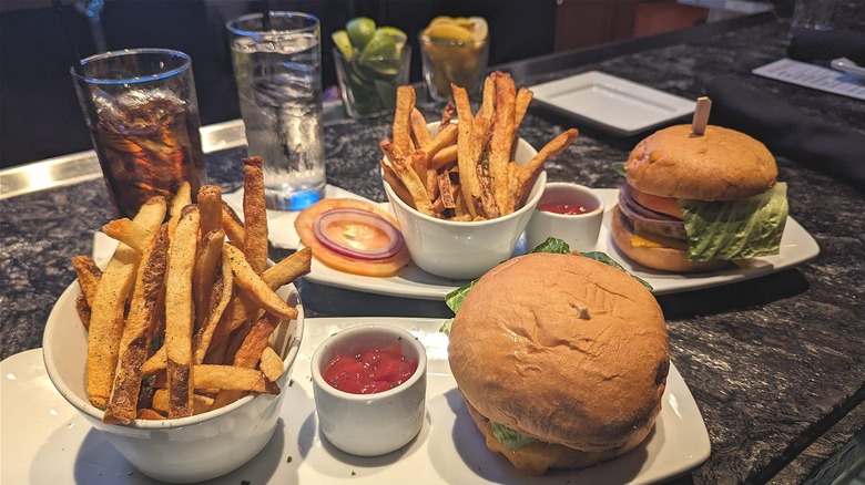 Happy hour burgers and fries