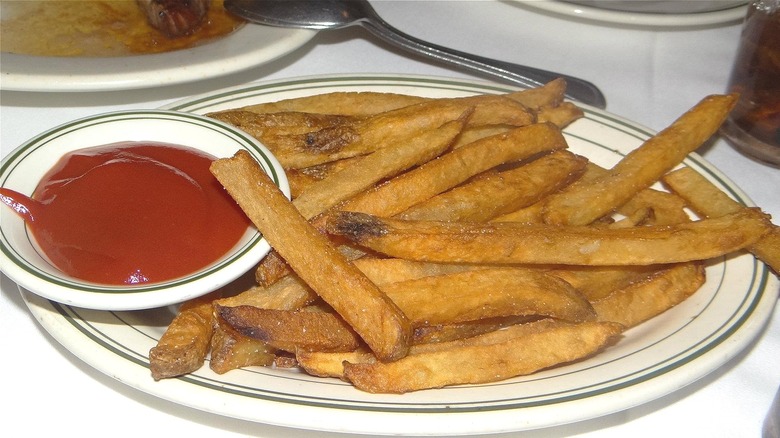 French fries with ketchup