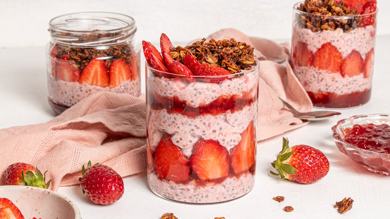 jars of strawberry oats