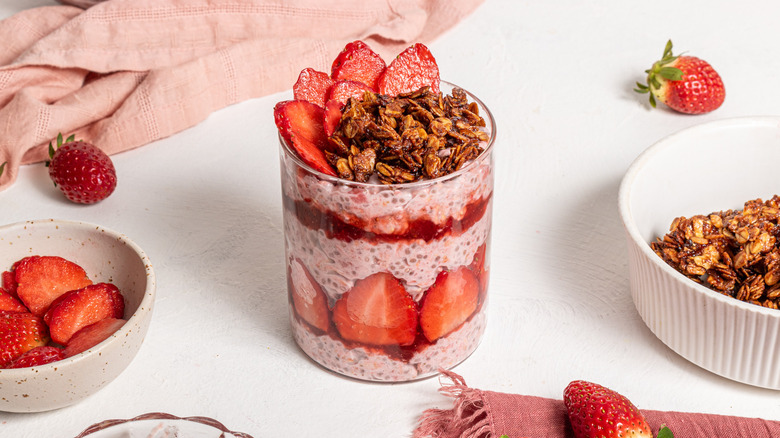 jar of strawberry oats