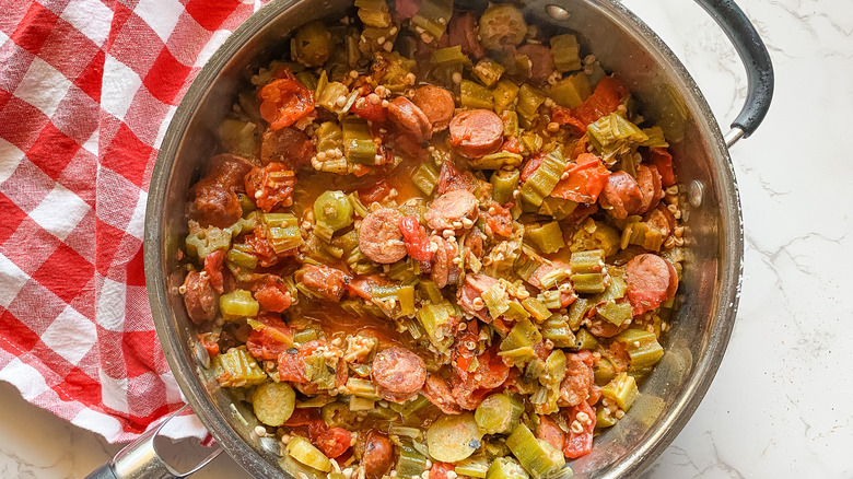 Stewed Okra and Tomatoes With Sausage