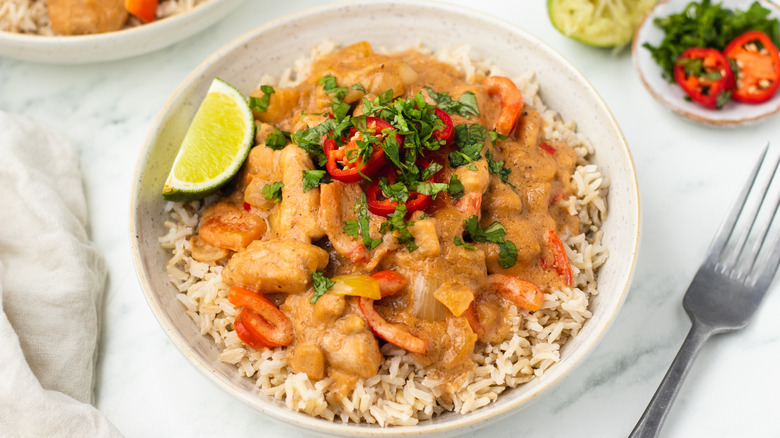 stir-fried peanut butter chicken 