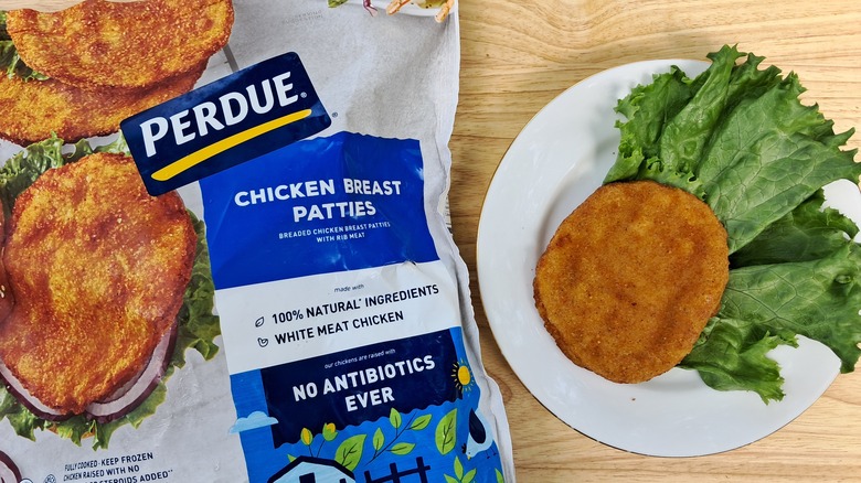 Perdue chicken patty with lettuce