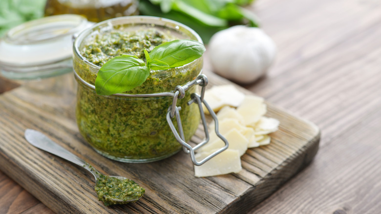 Jar of pesto