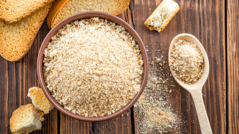 Bowl of breadcrumbs