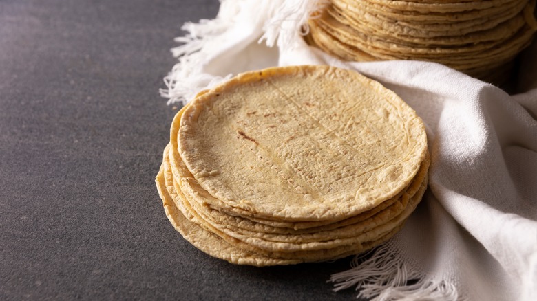 Stack of corn tortillas