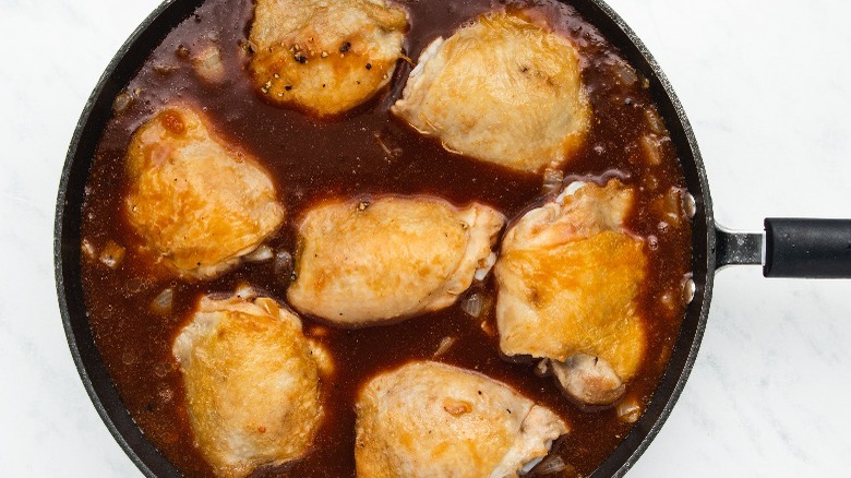 coca-cola chicken before simmering