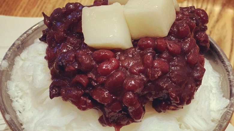 Patbingsu with red bean paste