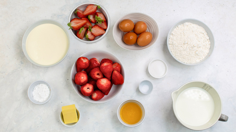 strawberries and cream crepe cake ingredients