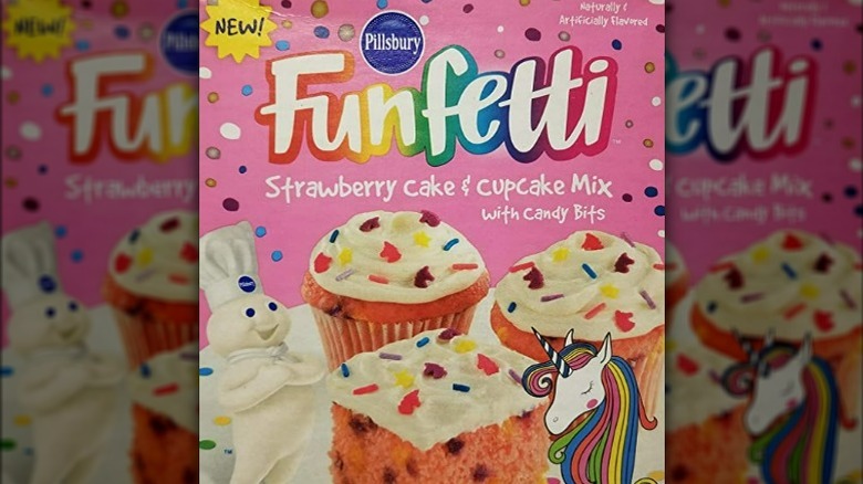 Pillsbury Funfetti Strawberry Cake & Cupcake Mix with Candy Bits