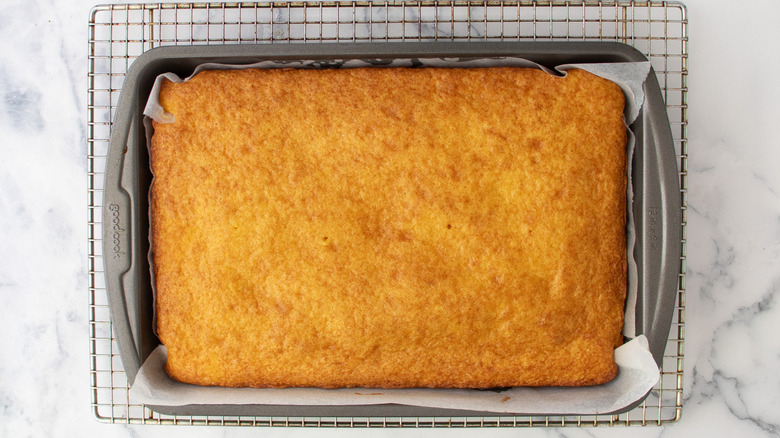 cake on wire cooling rack