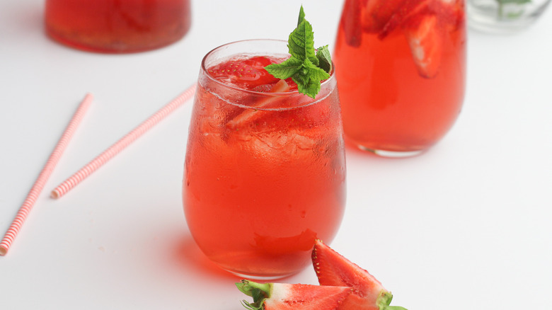 strawberry sweet tea served