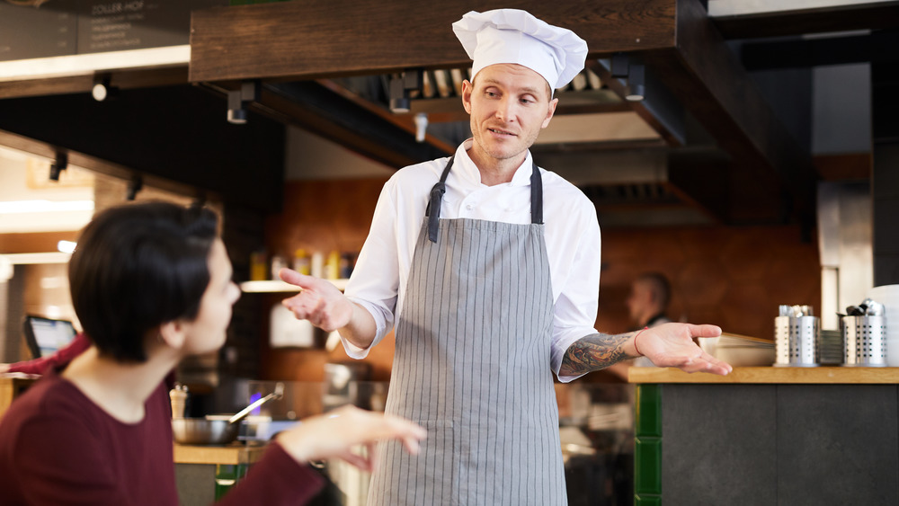 Confused chef at steakhouse