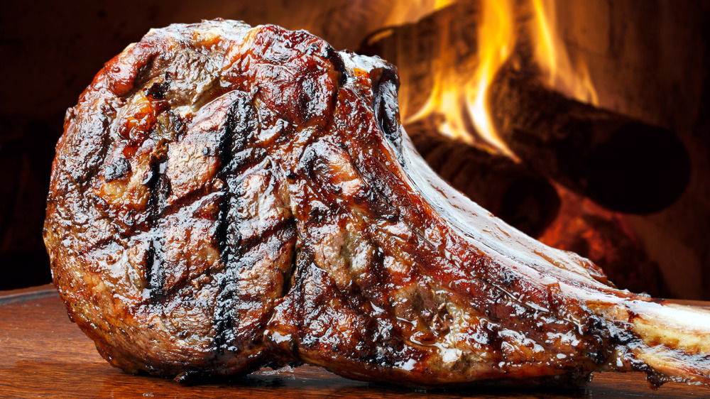 Tomahawk steak at a steakhouse