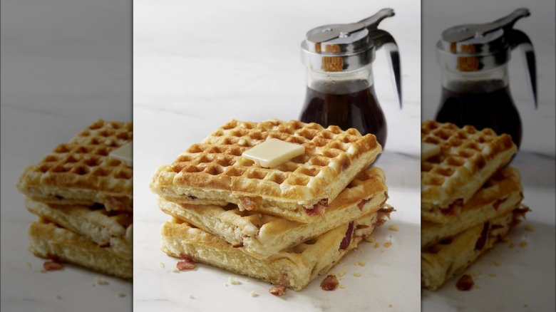 stuffed waffles and syrup