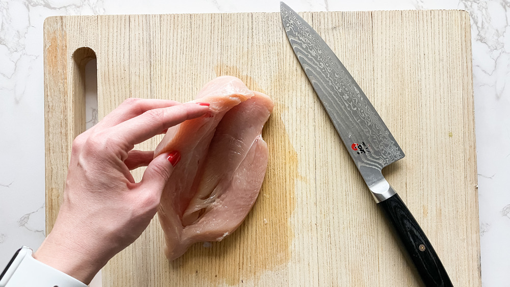 prepping chicken