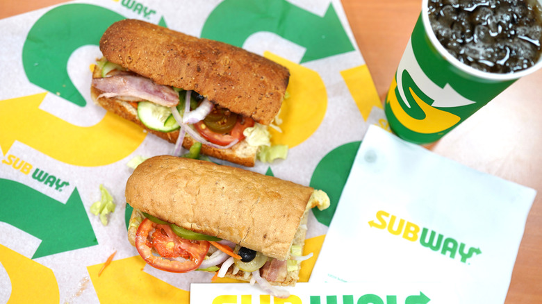 subway footlong cut in half