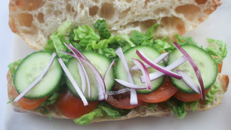 bread with veggies added