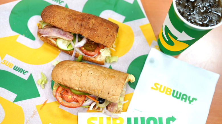 Two Subway sandwiches