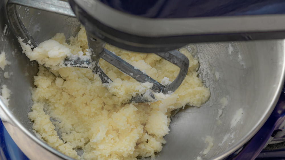 mixing sugar cookies