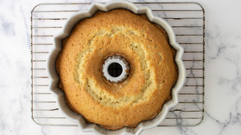 bundt cake in pan