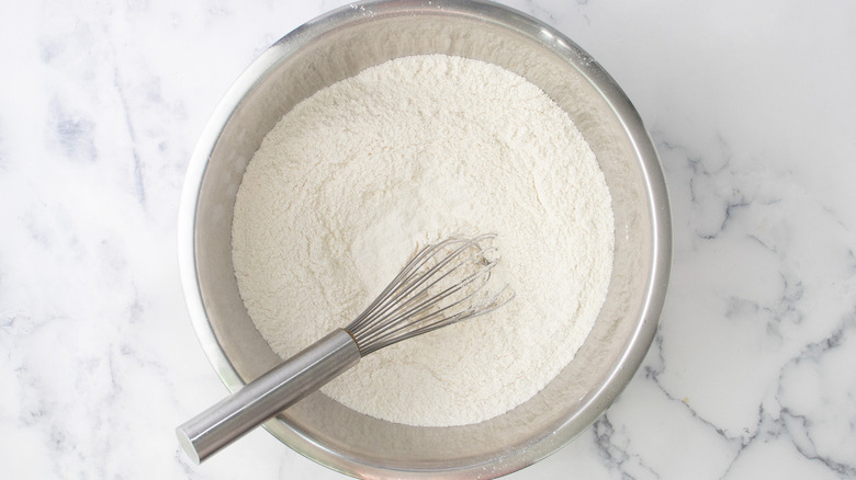 flour in metal bowl