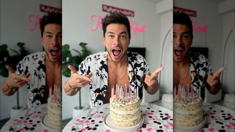 Andrea Denver with birthday cake