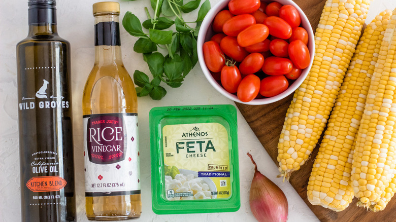 ingredients for tomato and corn salad