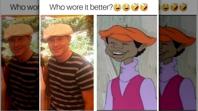 Meme of Bobby Flay and  "Fat Albert" character