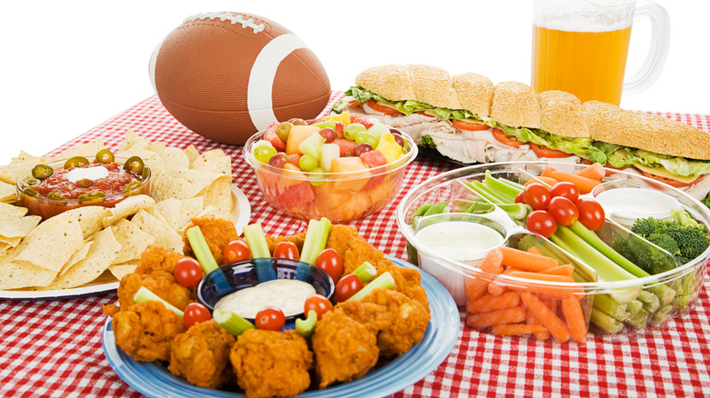 A selection of football watch party snacks